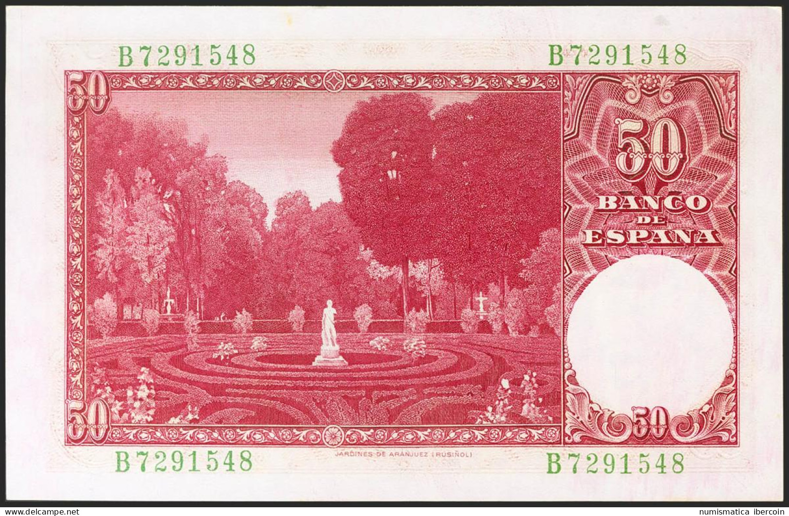 50 Pesetas. 31 De Diciembre De 1951. Serie B. (Edifil 2021: 462a). Apresto Orig - Andere & Zonder Classificatie