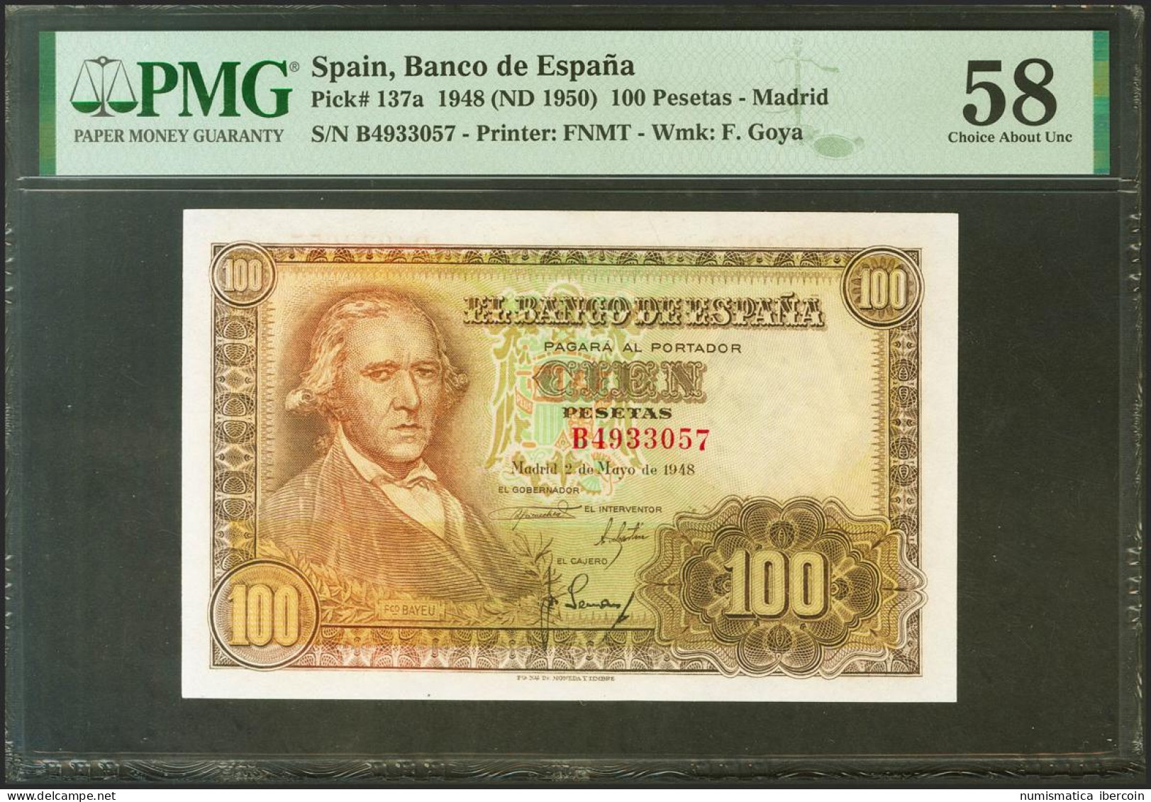 100 Pesetas. 2 De Mayo De 1948. Serie B. (Edifil 2021: 456a). Inusual En Esta C - Altri & Non Classificati