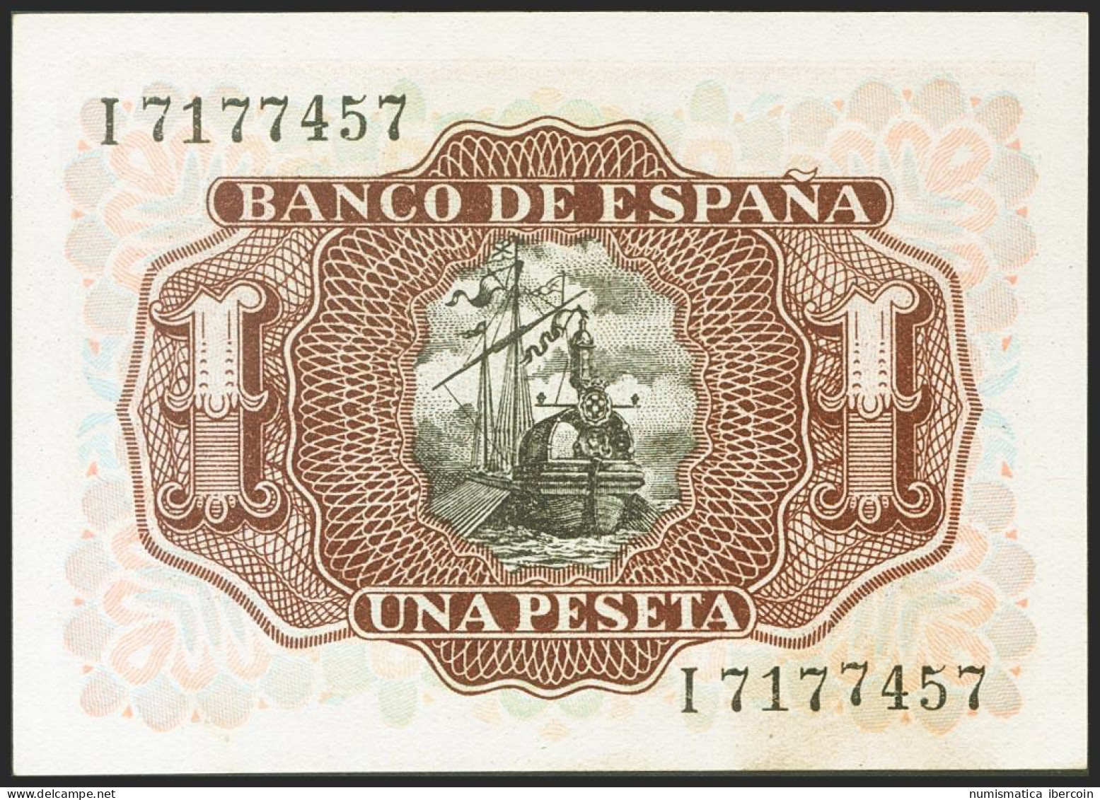 1 Peseta. 22 De Julio De 1953. Serie I. (Edifil 2021: 465a). Apresto Original.  - Otros & Sin Clasificación