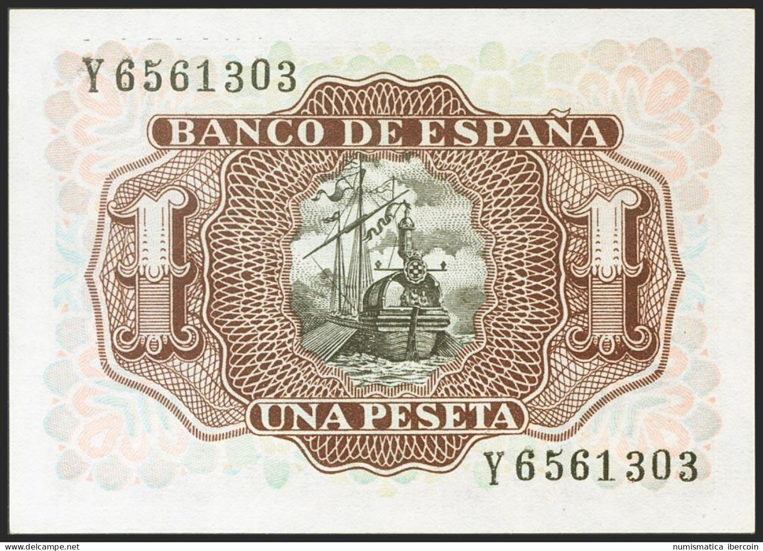 1 Peseta. 22 De Julio De 1953. Serie Y. (Edifil 2021: 465a). Apresto Original.  - Otros & Sin Clasificación