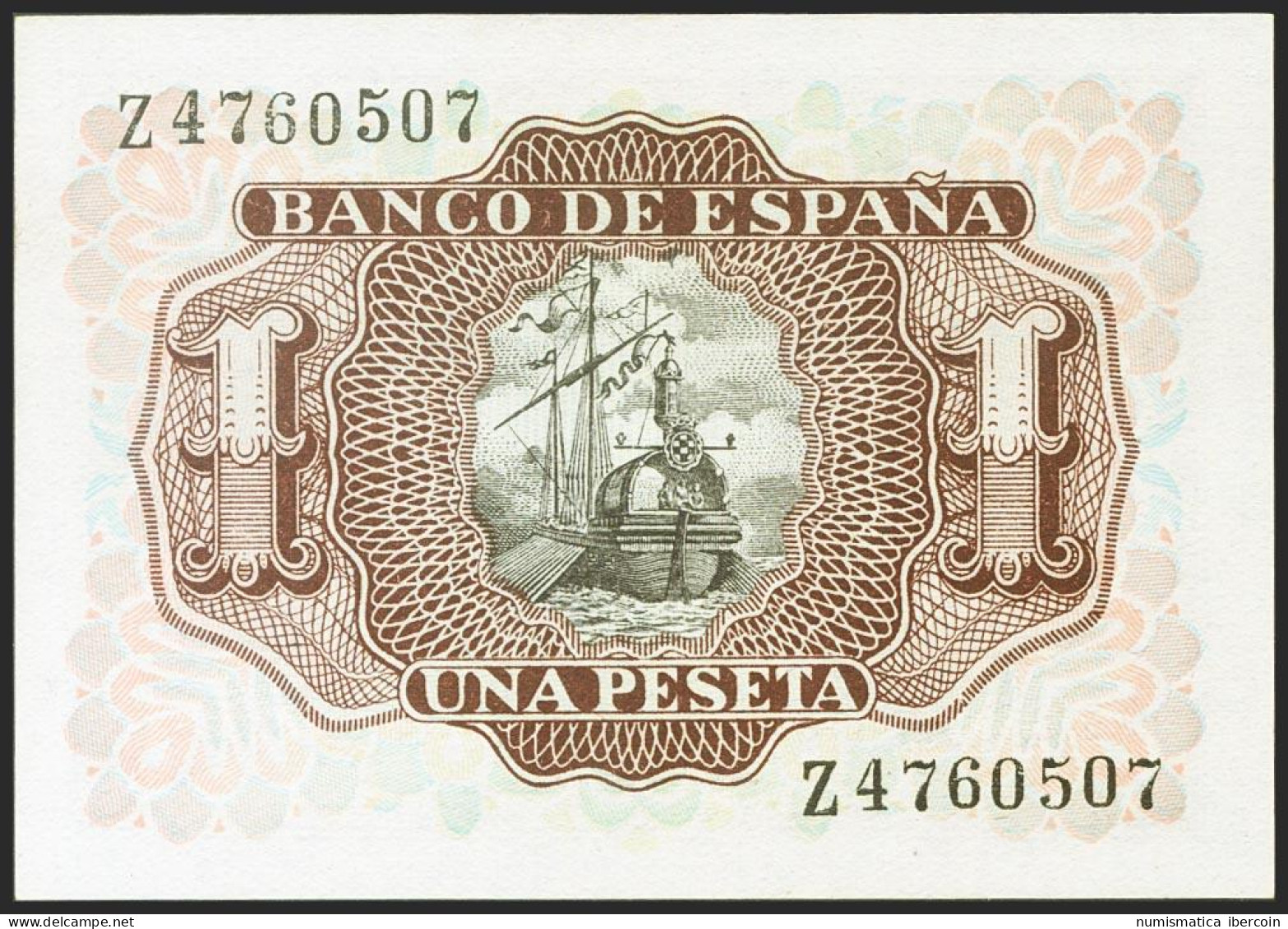 1 Peseta. 22 De Julio De 1953. Serie Z. (Edifil 2021: 465a). Apresto Original.  - Otros & Sin Clasificación