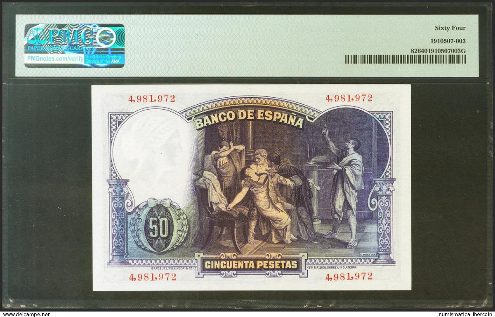 50 Pesetas. 25 De Abril De 1931. Sin Serie. (Edifil 2021: 359). SC. Encapsulado - Autres & Non Classés