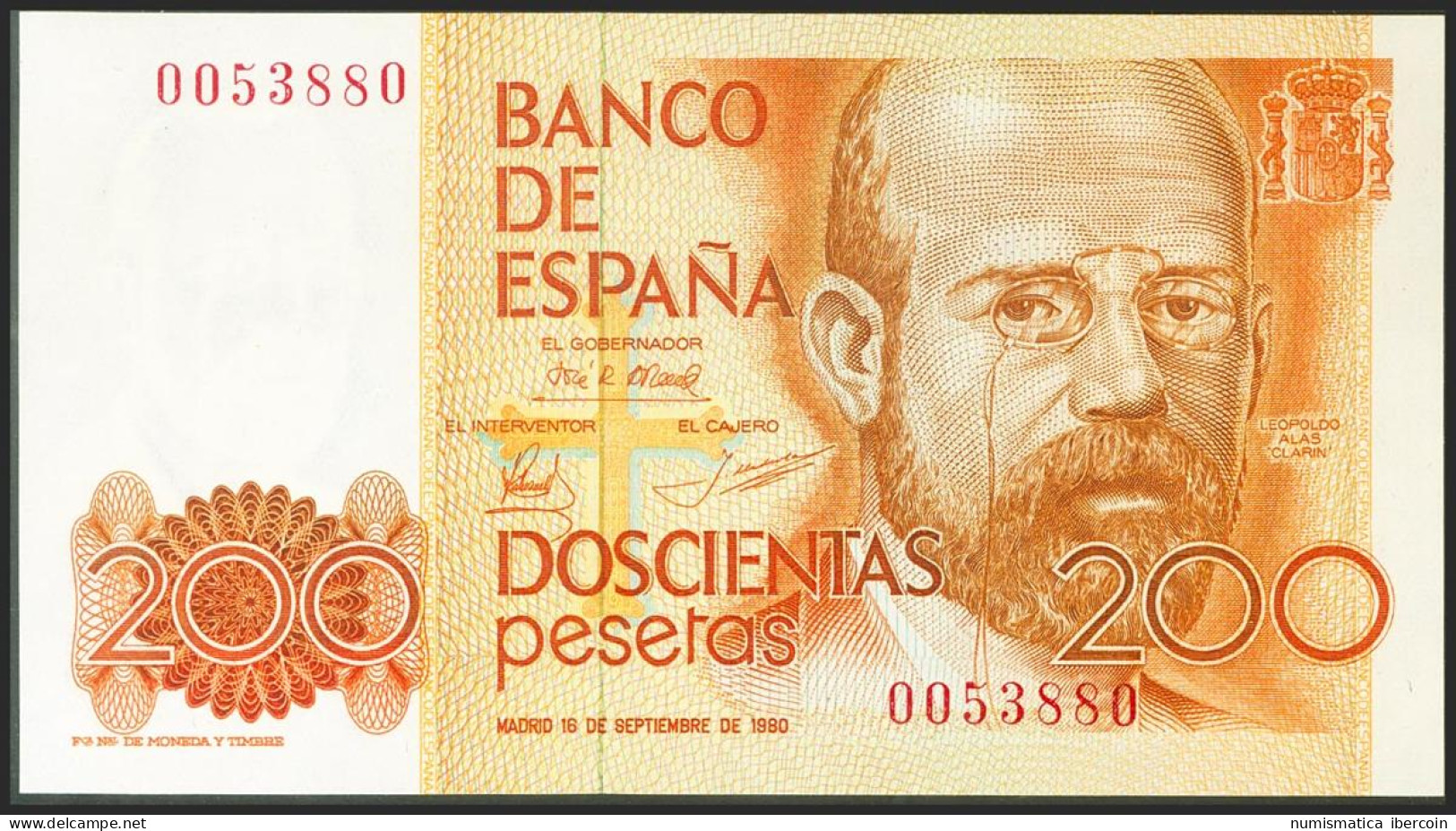 200 Pesetas. 16 De Septiembre De 1980. Sin Serie Y Numeración Muy Baja. (Edifil - Sonstige & Ohne Zuordnung