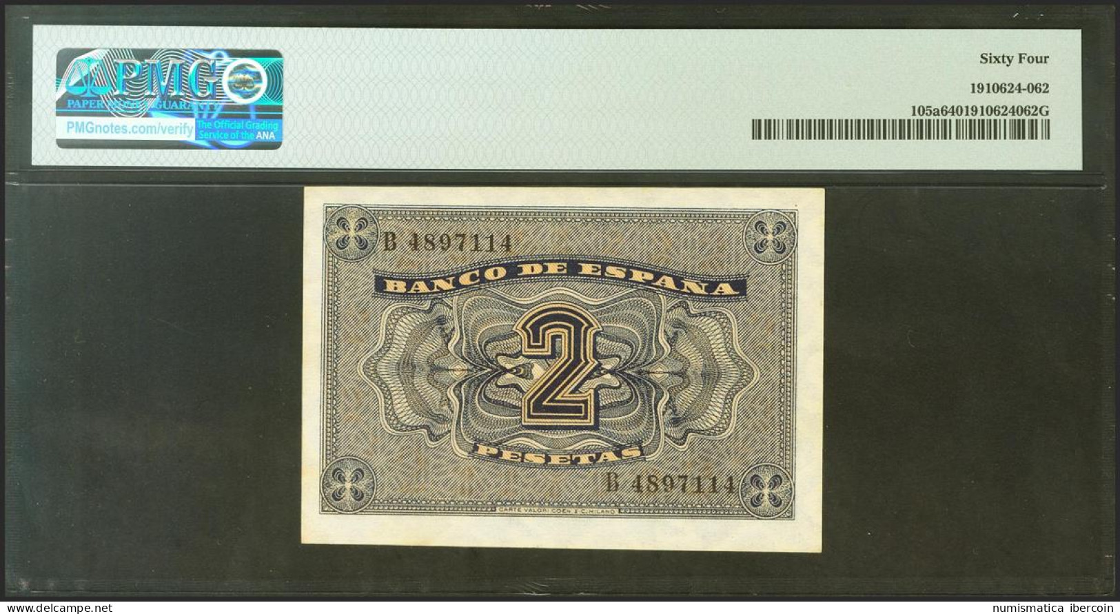 2 Pesetas. 12 De Octubre De 1937. Serie B. (Edifil 2021: 426a, Pick: 105a). Inu - Altri & Non Classificati