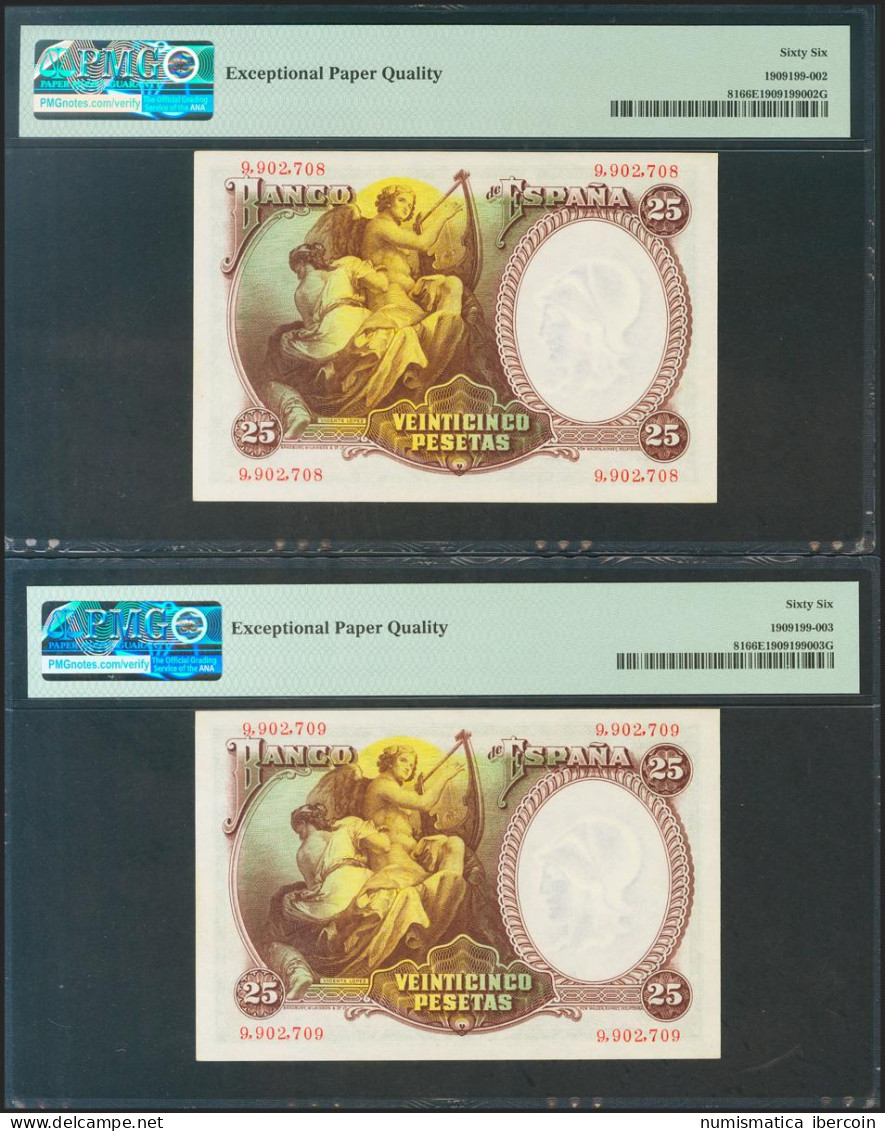 25 Pesetas. 25 De Abril De 1931. Pareja Correlativa. Sin Serie. (Edifil 2021: 3 - Sonstige & Ohne Zuordnung