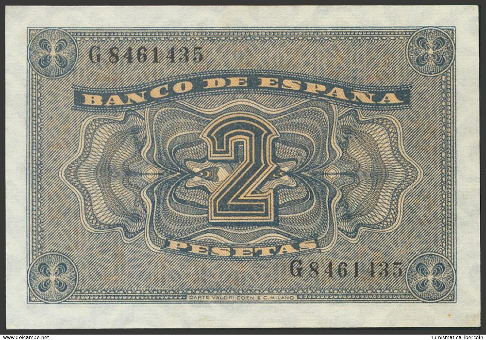 2 Pesetas. 30 De Abril De 1938. Serie G. (Edifil 2017: 429a). Apresto Original. - Otros & Sin Clasificación