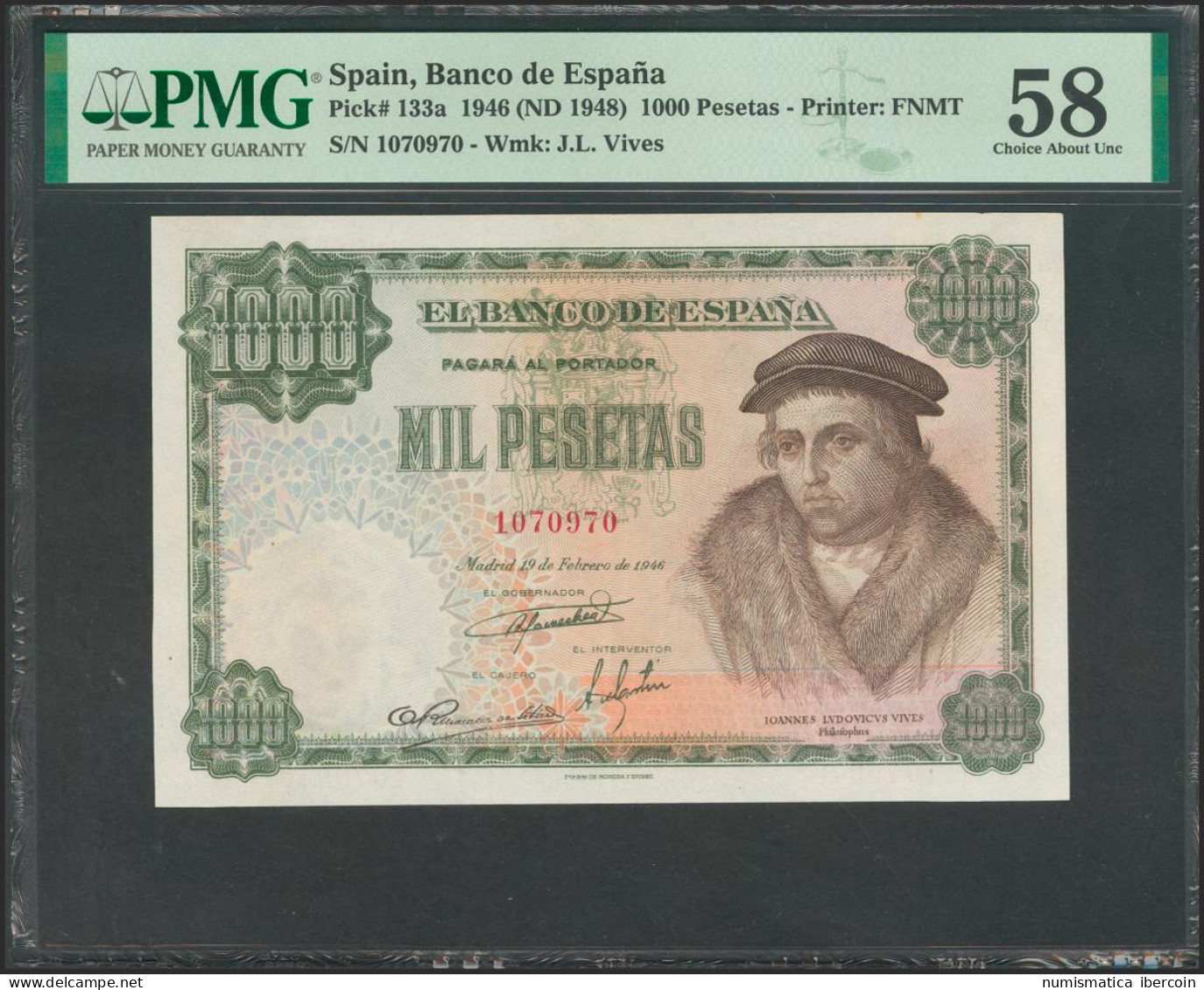 1000 Pesetas. 19 De Febrero De 1946. Sin Serie. (Edifil 2017: 453). Rarísimo En - Altri & Non Classificati