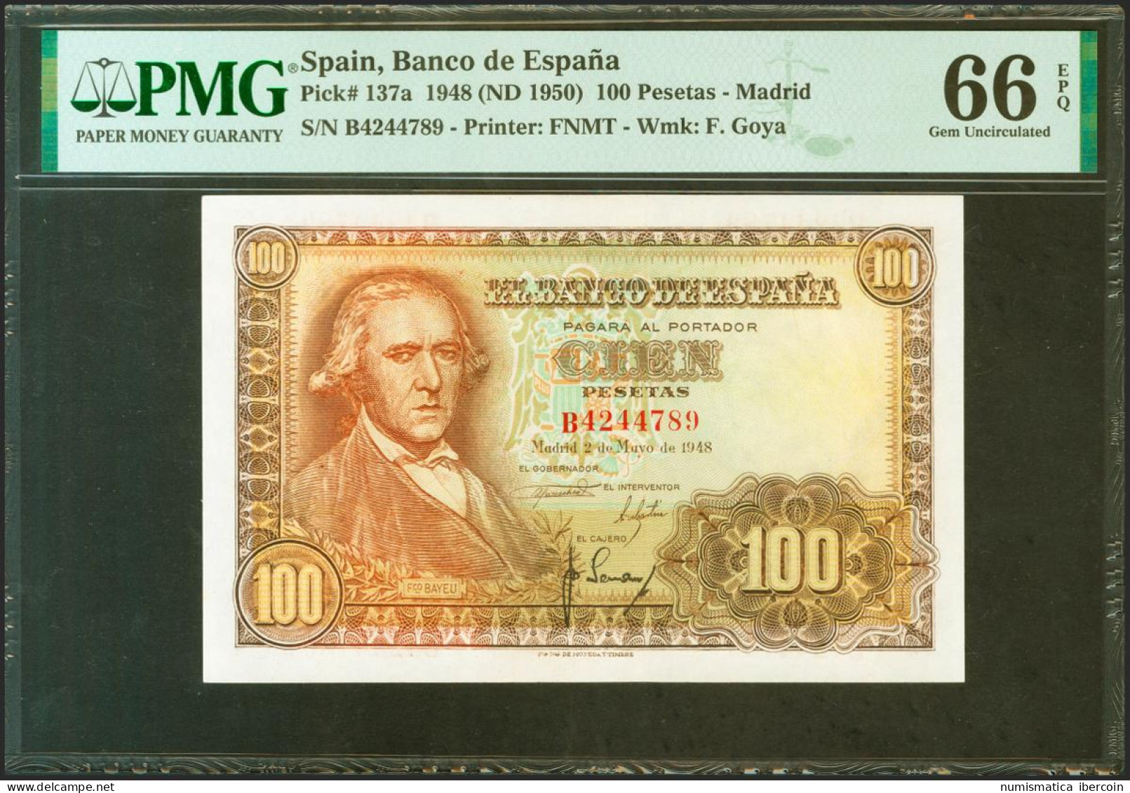 100 Pesetas. 2 De Mayo De 1948. Serie B. (Edifil 2021: 456a, Pick: 137a). Inusu - Otros & Sin Clasificación