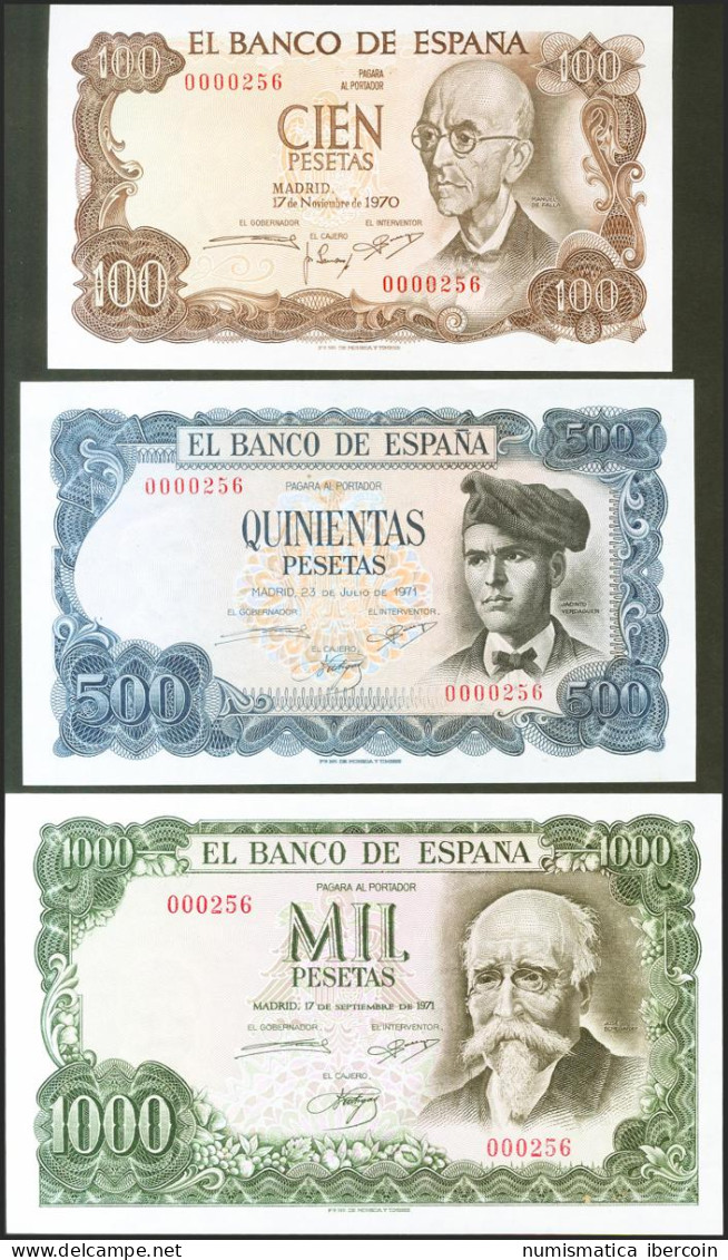 Serie Completa Del 100 Pesetas, 500 Pesetas Y 1000 Pesetas Emitidos Entre El 17 - Autres & Non Classés