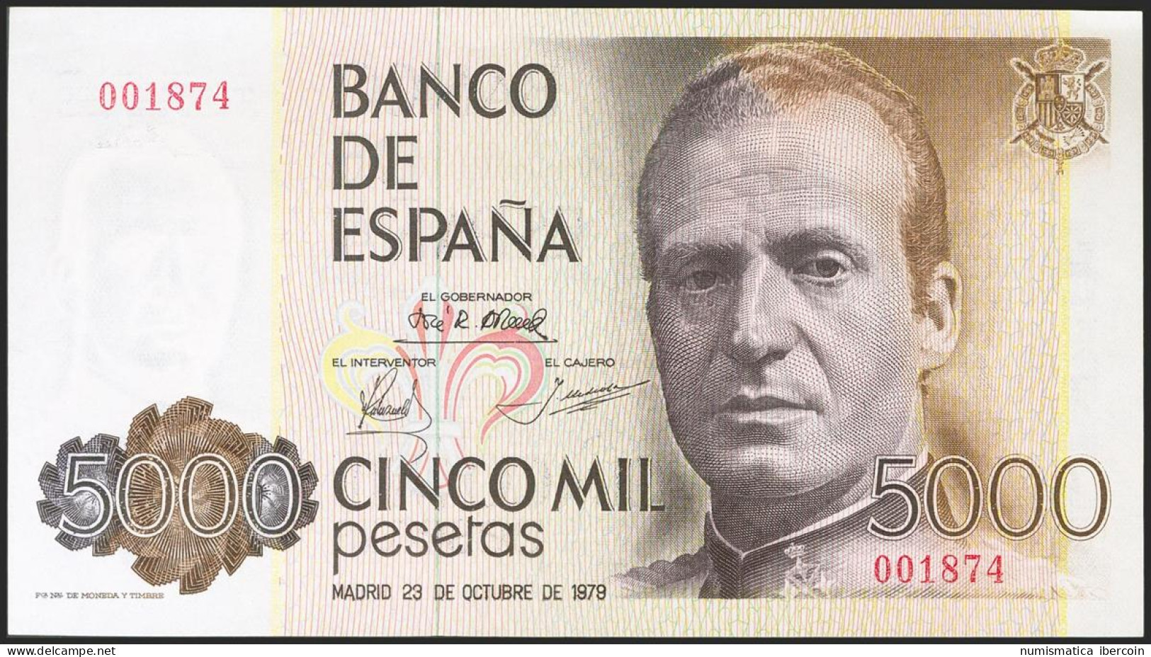 5000 Pesetas. 23 De Octubre De 1979. Sin Serie Y Numeración Bajísima. (Edifil 2 - Other & Unclassified