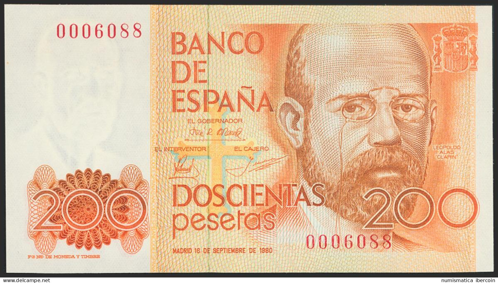 200 Pesetas. 16 De Septiembre De 1980. Sin Serie Y Numeración Bajísima. (Edifil - Other & Unclassified