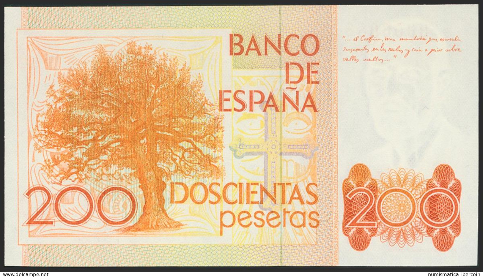 200 Pesetas. 16 De Septiembre De 1980. Sin Serie Y Numeración Bajísima. (Edifil - Autres & Non Classés