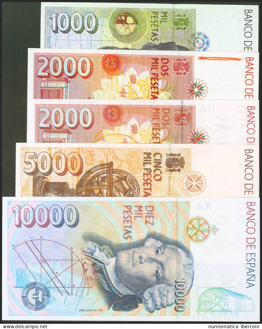 Conjunto De 6 Billetes De 200 Pesetas, 500 Pesetas, 1000 Pesetas, 2000 Pesetas, - Autres & Non Classés