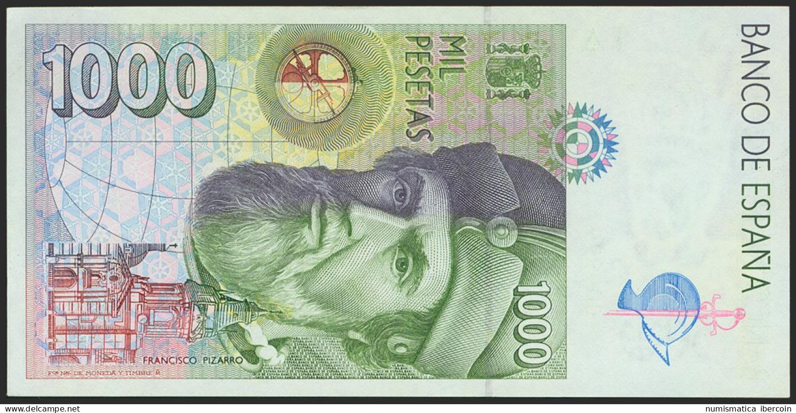 1000 Pesetas. 12 De Octubre De 1992. Sin Serie Y Numeración Muy Baja Y Capicúa  - Altri & Non Classificati