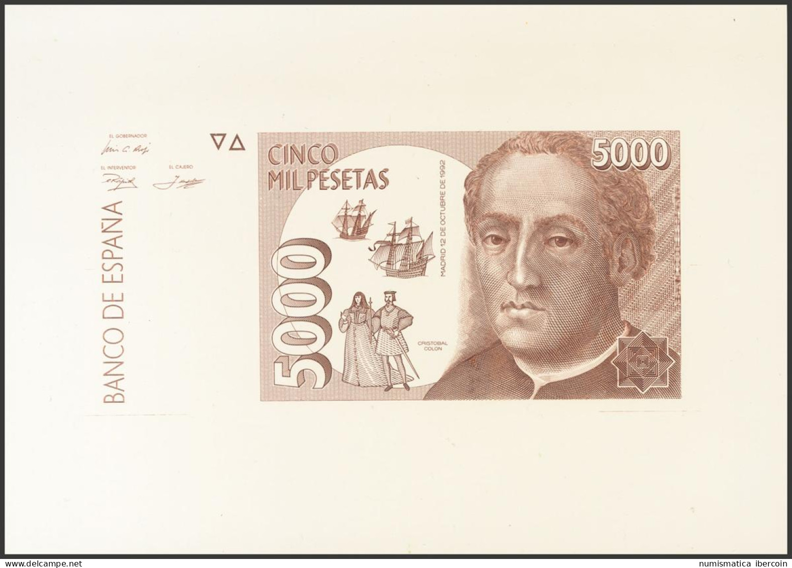 Conjunto De 2 Pruebas Definitivas Tanto Del Anverso Como El Reverso Del Billete - Altri & Non Classificati