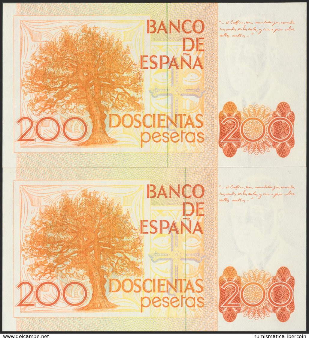 200 Pesetas. 16 De Septiembre De 1980. Pareja Correlativa. Sin Serie Y Numeraci - Other & Unclassified