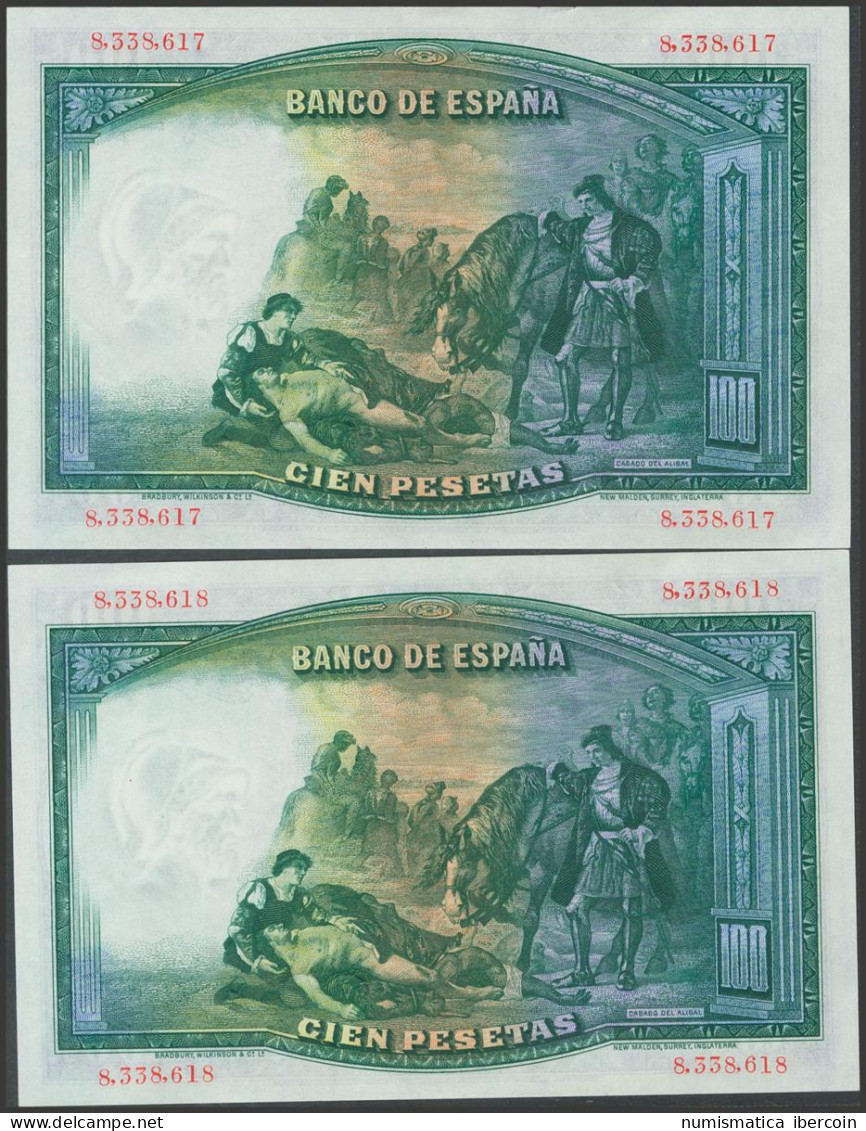 100 Pesetas. 25 De Abril De 1931. Pareja Correlativa. Sin Serie. (Edifil 2017:  - Otros & Sin Clasificación