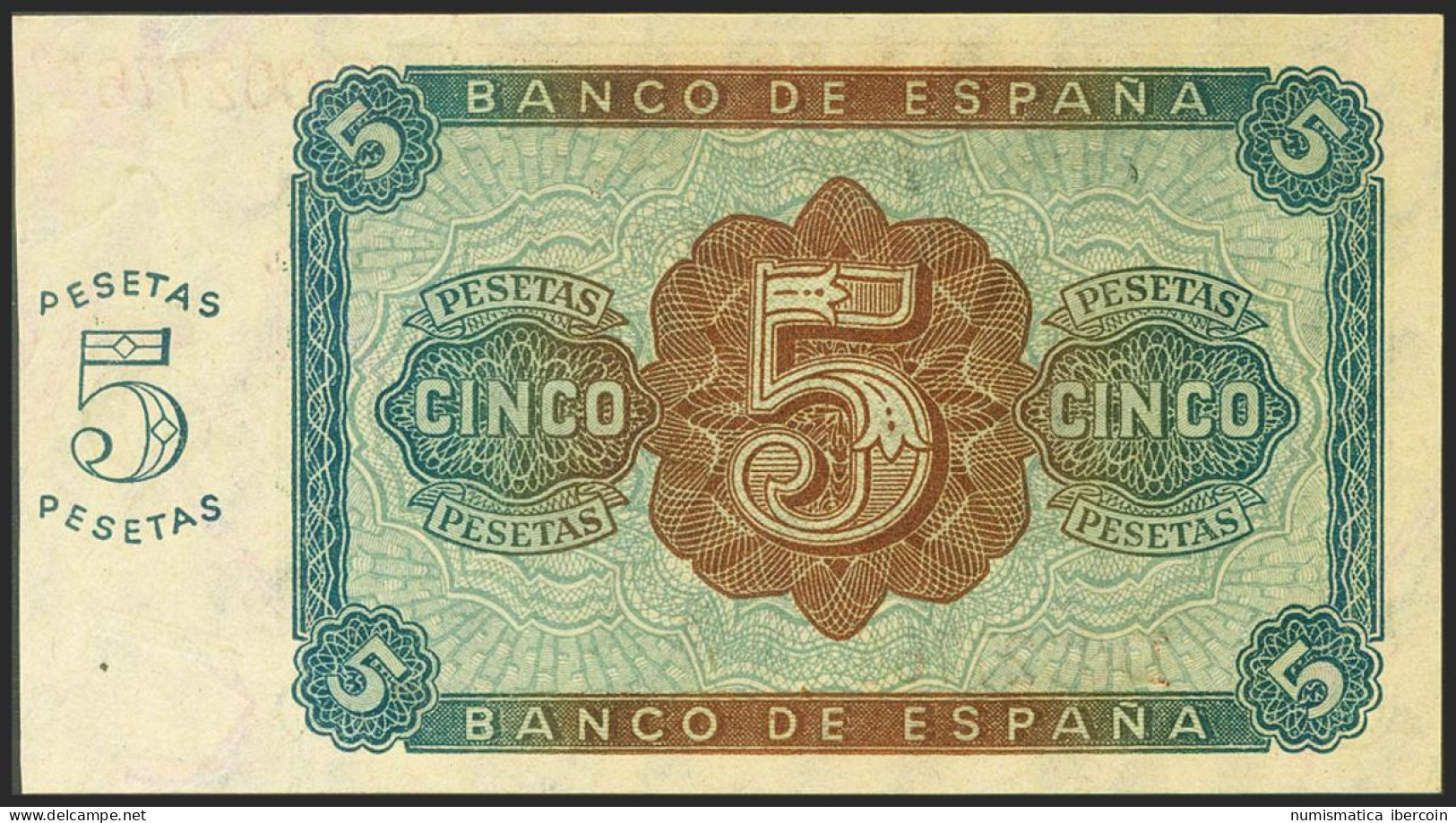 5 Pesetas. 10 De Agosto De 1938. Serie D. (Edifil 2021: 435a). Apresto Original - Andere & Zonder Classificatie