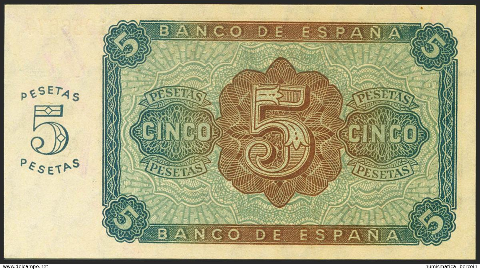 5 Pesetas. 10 De Agosto De 1938. Serie L. (Edifil 2021: 435a). Apresto Original - Otros & Sin Clasificación