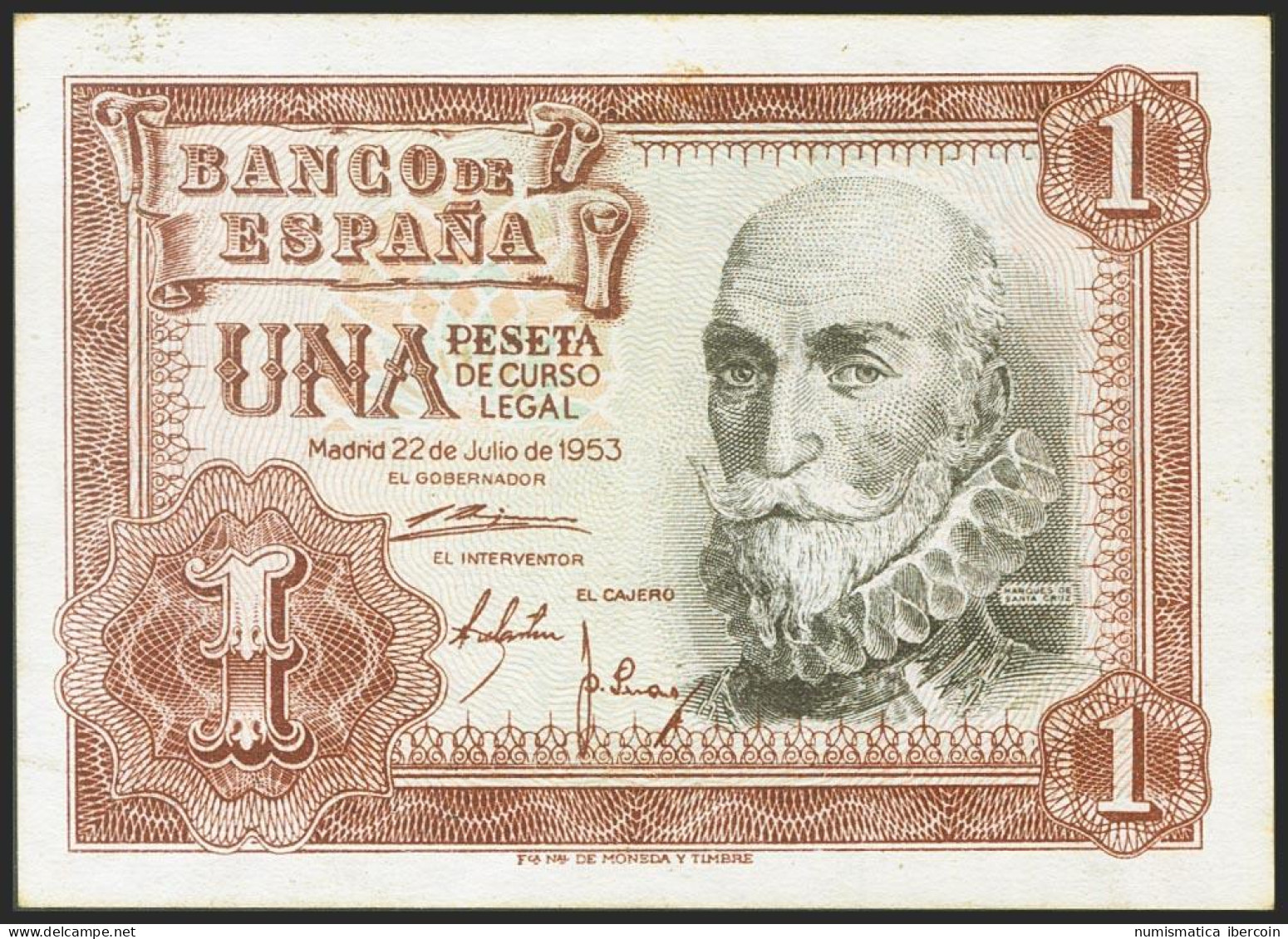 1 Peseta. 22 De Julio De 1953. Serie Q. (Edifil 2021: 465a). Conserva La Mayor  - Autres & Non Classés