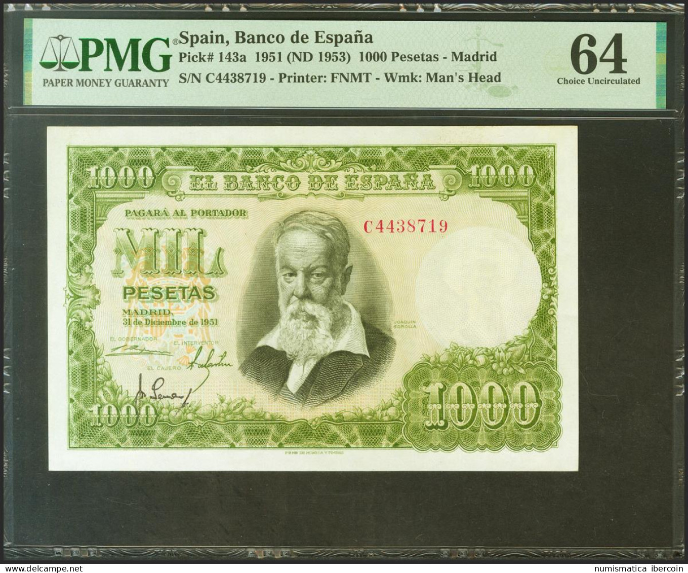 1000 Pesetas. 31 De Diciembre De 1951. Serie C. (Edifil 2017: 463a, Pick: 143a) - Otros & Sin Clasificación