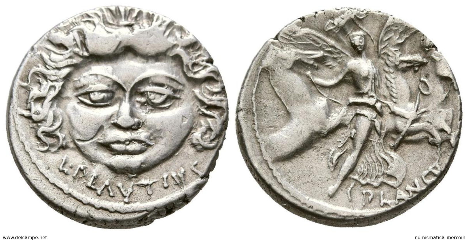 GENS PLAUTIA. Denario. (Ar. 4,00g/19mm). 47 A.C. (FFC 1003; Crawford 453/1a). A - Repubblica (-280 / -27)