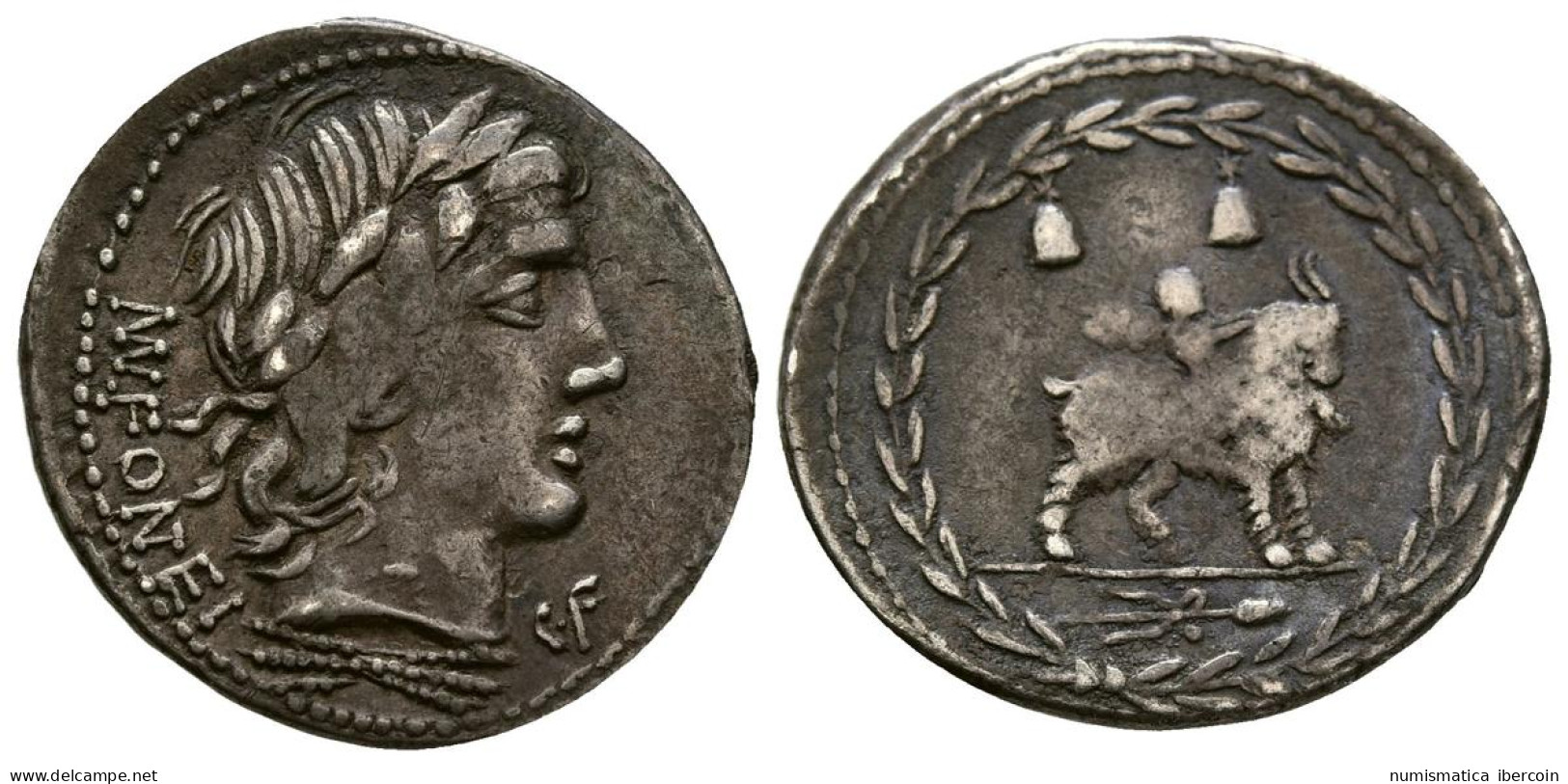 GENS FONTEIA. Denario. (Ar. 3,81g/21mm). 85 A.C. Taller Auxiliar De Roma. (Craw - Republiek (280 BC Tot 27 BC)