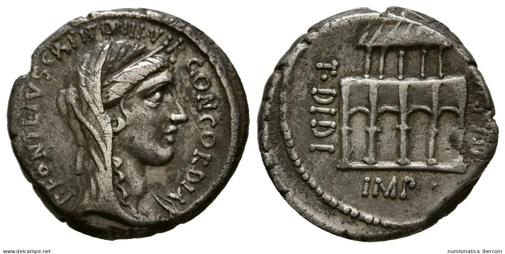 GENS DIDIA. Denario. (Ar. 3,86g/18mm). 55 A.C. Roma. (Crawford 429/2a; FFC 677) - Röm. Republik (-280 / -27)