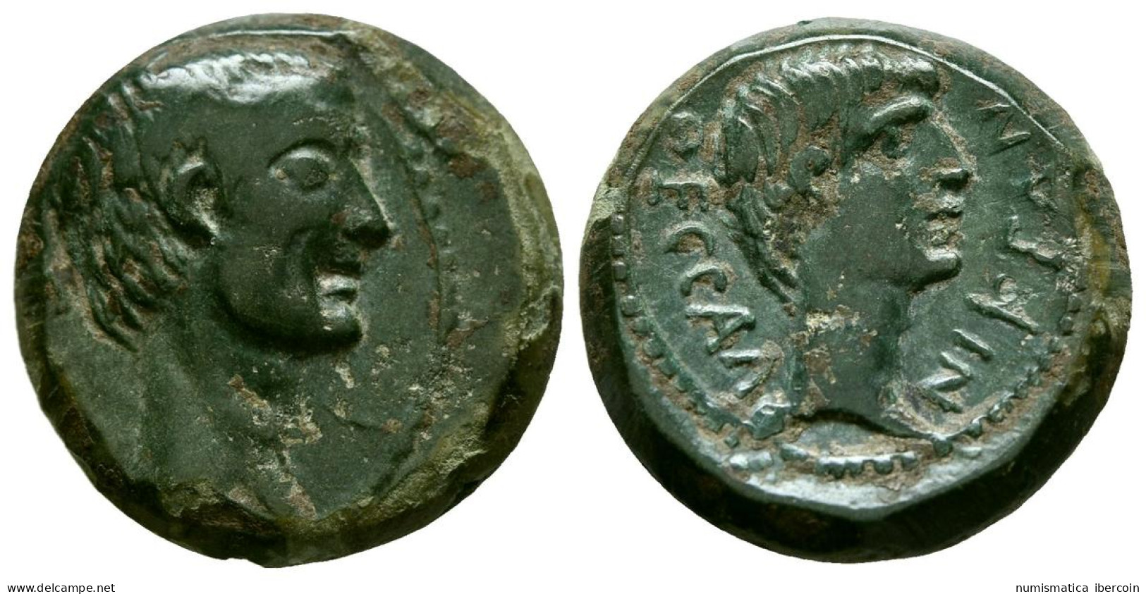 AUGUSTO Y JULIO CESAR. Ae20. (Ae. 6,56g/20mm). 14 D.C. Tesalónica. (RPC 5421).  - The Julio-Claudians (27 BC To 69 AD)