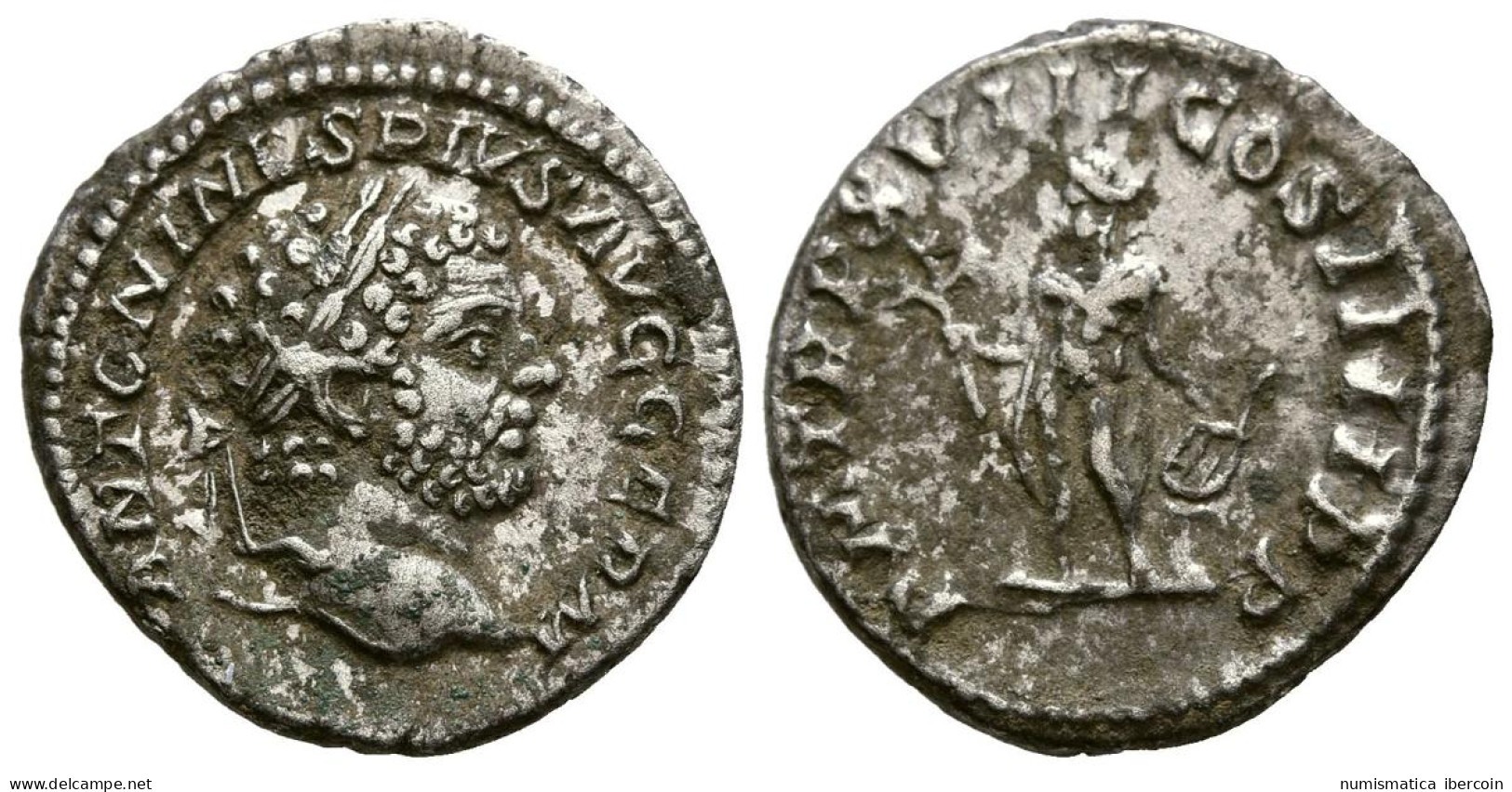 CARACALLA. Denario. (Ar. 2,93g/19mm). 215 D.C. Roma. (RIC 254). Anv: Cabeza Lau - Die Severische Dynastie (193 / 235)