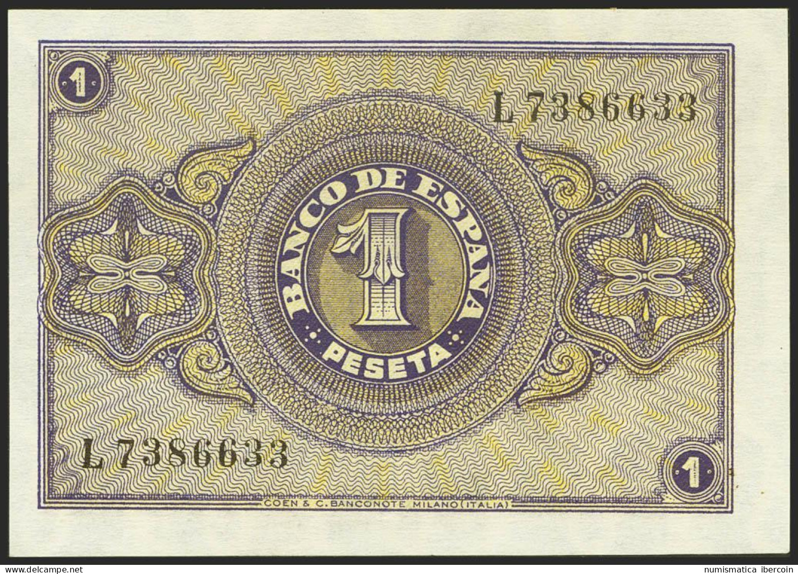 1 Peseta. 30 De Abril De 1938. Serie L. (Edifil 2021: 428a). Apresto Original.  - Altri & Non Classificati