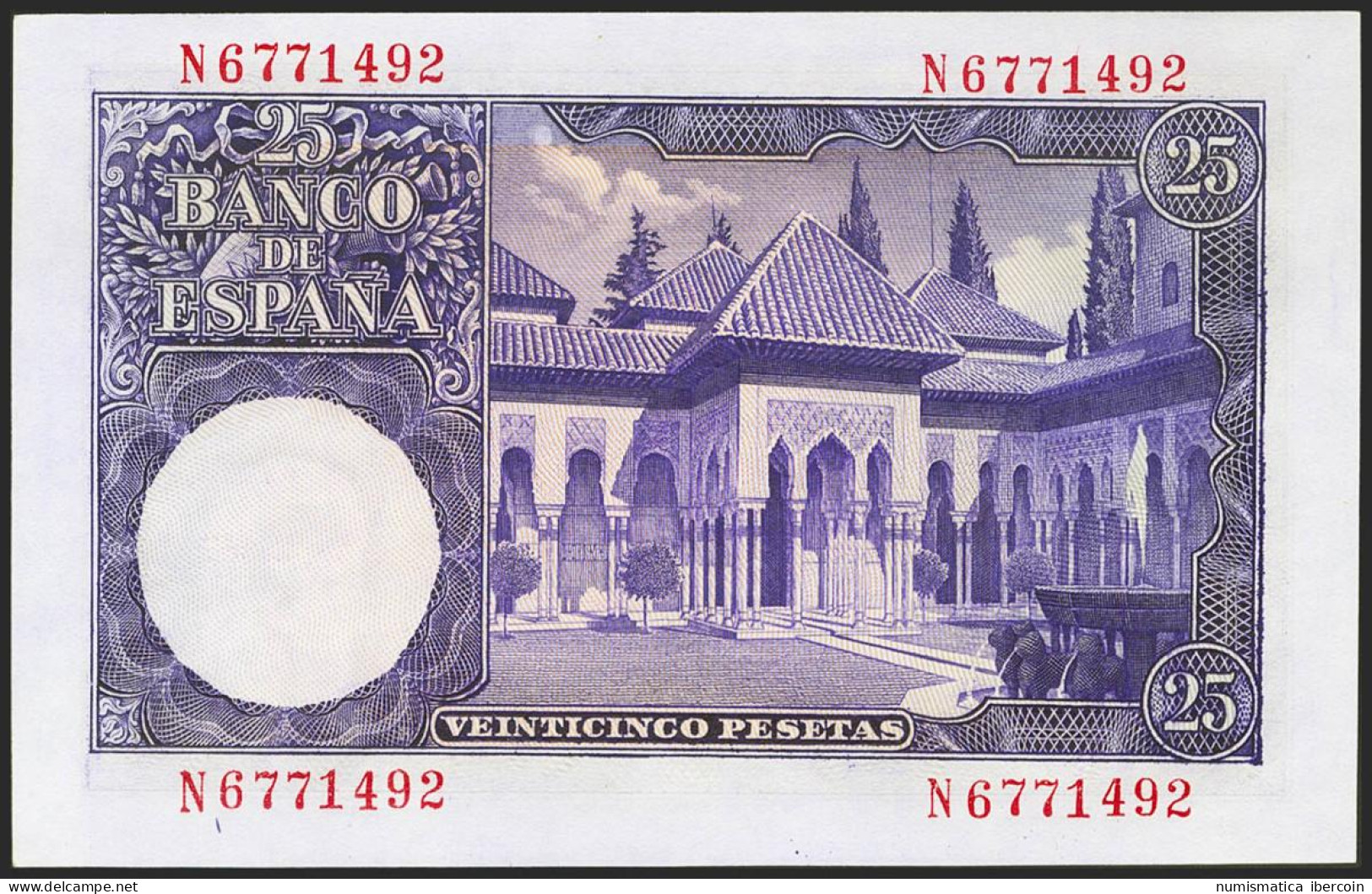 25 Pesetas. 22 De Julio De 1954. Serie N. (Edifil 2021: 467a). Conserva Todo Su - Otros & Sin Clasificación