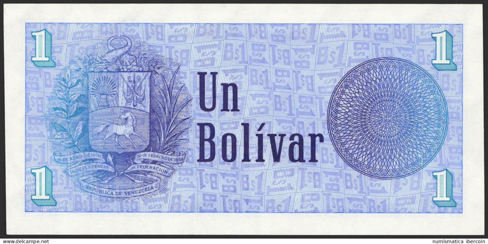 VENEZUELA. 1 Bolívar. 5 De Octubre De 1989. Firmado Por Pedro R. Tirico Hijo Y  - Altri & Non Classificati