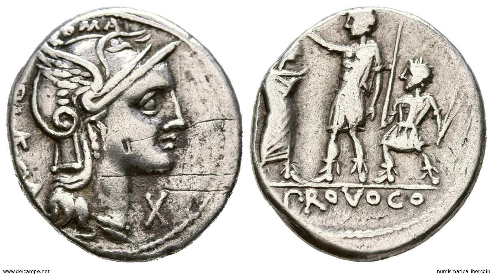 GENS PORCIA. Denario. (Ar. 3,85g/19mm). 110-109 A.C. Roma. (Crawford 301/1; FFC - Republiek (280 BC Tot 27 BC)