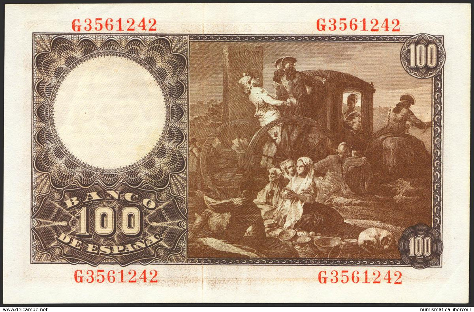 100 Pesetas. 2 De Mayo De 1948. Serie G. (Edifil 2021: 456a). Conserva Gran Par - Altri & Non Classificati