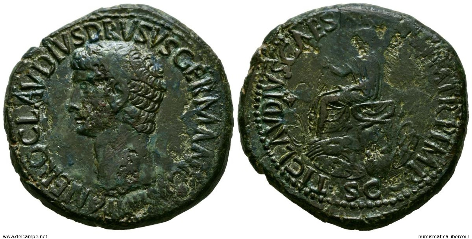 NERO DRUSO, En época De Claudio I. Sestercio. (Ae. 25,81g/36mm). 41-50 D.C. (RI - Die Julio-Claudische Dynastie (-27 / 69)