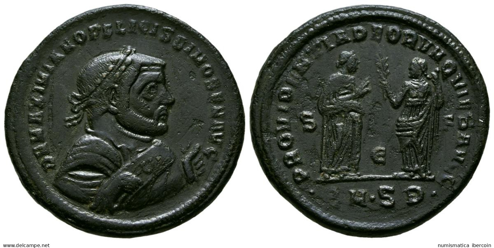 MAXIMIANO. Follis. (Ae. 8,87g/28mm). 305-307 D.C. Serdica. (RIC 15b). Anv: Bust - The Christian Empire (307 AD To 363 AD)