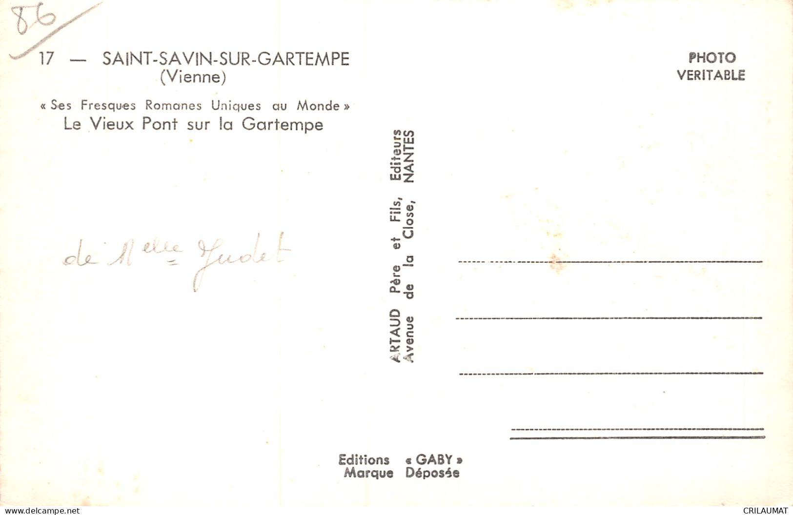 86-SAINT SAVIN SUR GARTEMPE-N°T5047-B/0231 - Saint Savin