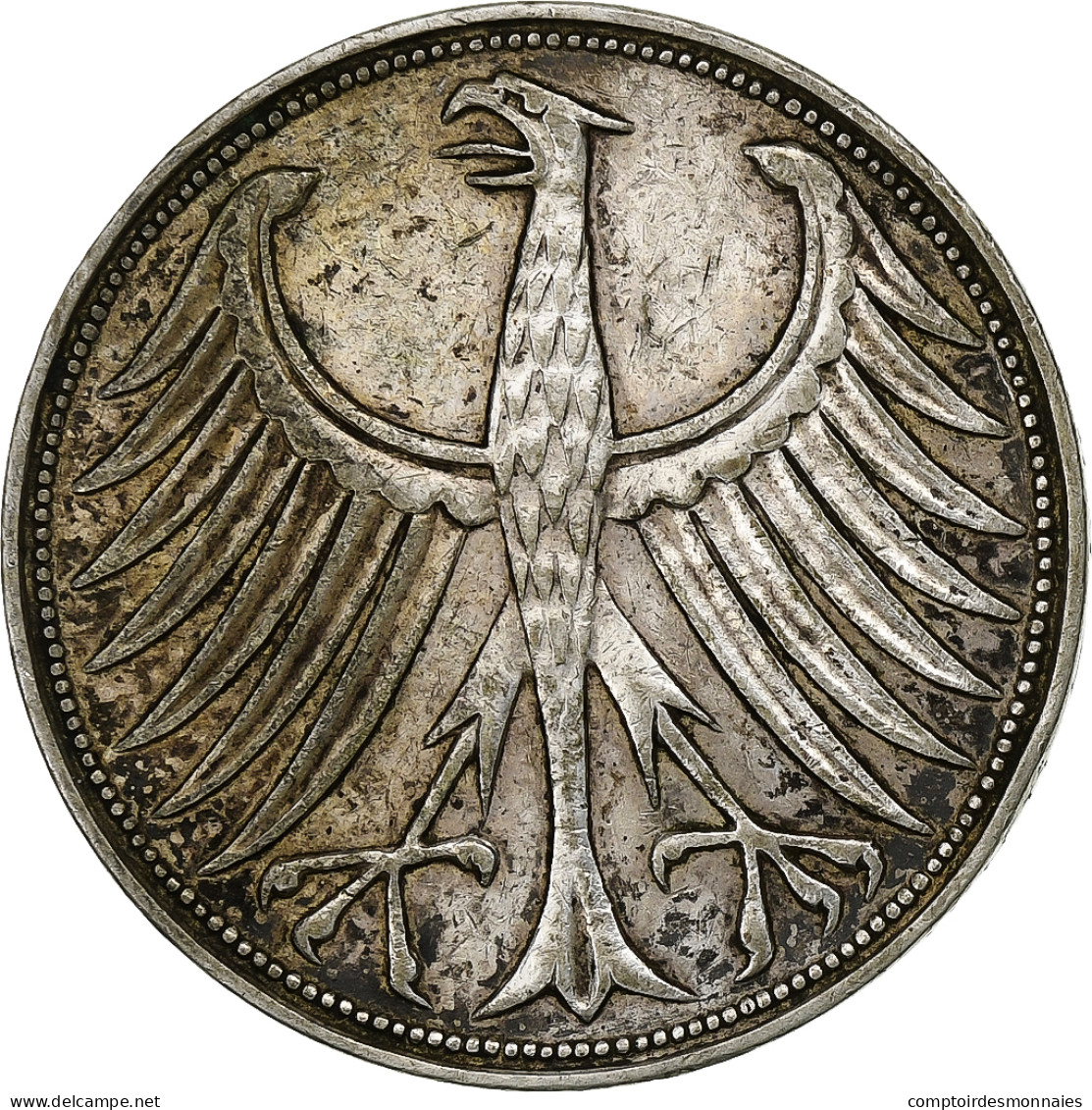 République Fédérale Allemande, 5 Mark, 1951, Stuttgart, Argent, TTB, KM:112.1 - 5 Marcos