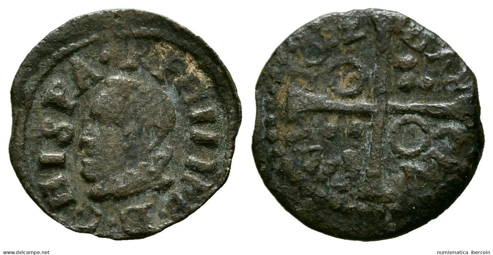 FELIPE III (1598-1621). Diner (Ae. 0,62g/13mm). 162 (sic). Barcelona. (Cal-2019 - Provincial Currencies