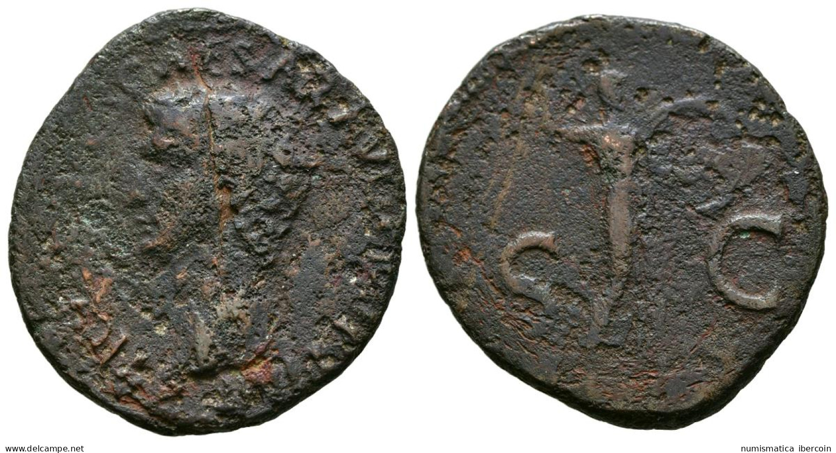 CLAUDIO I. As. (Ae. 8,29g/27mm). 41-50 D.C. Roma. (RIC 100). Anv: Cabeza De Cla - The Julio-Claudians (27 BC To 69 AD)