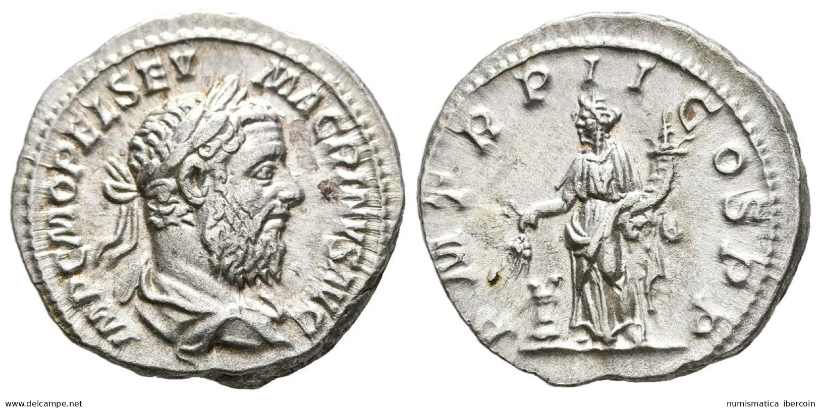 MACRINO. Denario. (Ar. 3,39g/19mm). 217 D.C. Roma. (RIC 26). Anv: Busto Lauread - La Dinastía De Los Severos (193 / 235)