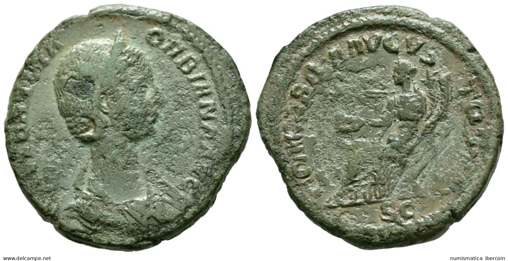 ORBIANA. Sestercio. (Ae. 20,83g/20mm). 225-227 D.C. Roma. (RIC 655). Anv: Busto - Die Severische Dynastie (193 / 235)