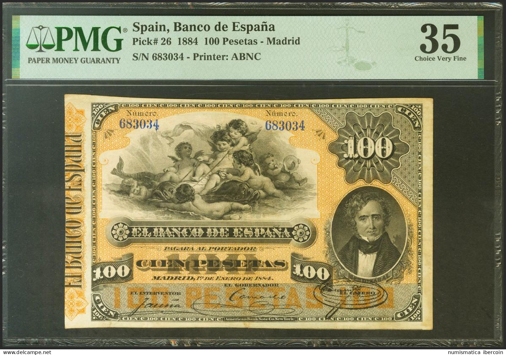 100 Pesetas. 1 De Enero De 1884. Sin Serie. (Edifil 2021: 284, Pick: 26). Muy R - Otros & Sin Clasificación