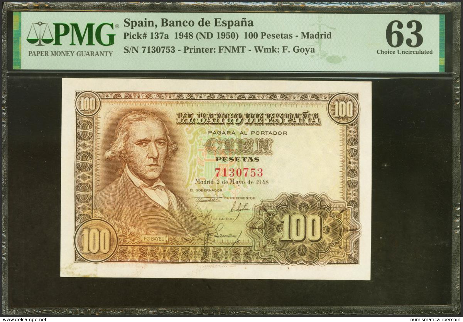 100 Pesetas. 2 De Mayo De 1948. Sin Serie. (Edifil 2021: 456, Pick: 137a). SC-. - Otros & Sin Clasificación