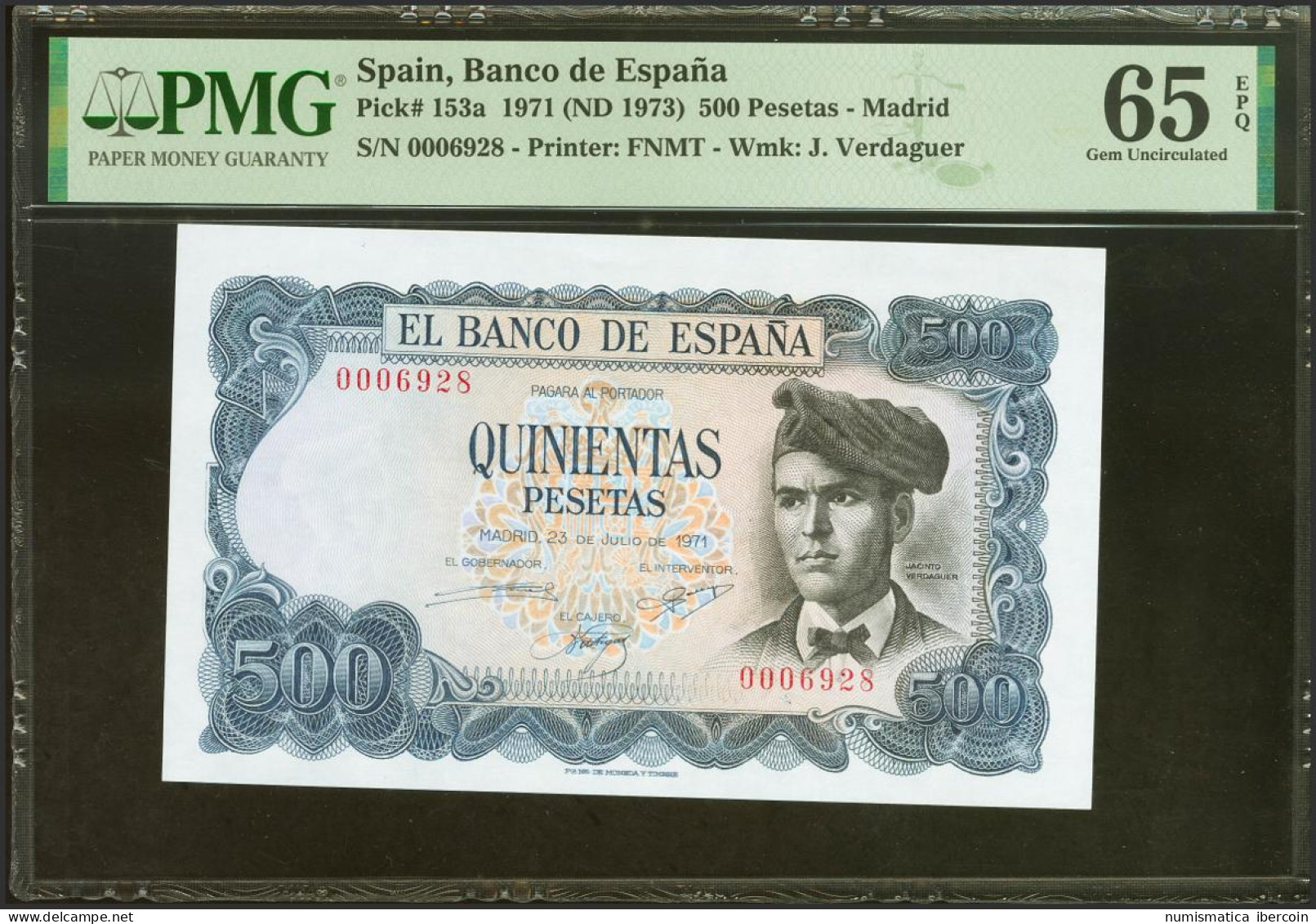 500 Pesetas. 23 De Julio De 1971. Sin Serie Y Bajísima Numeración. (Edifil 2021 - Other & Unclassified