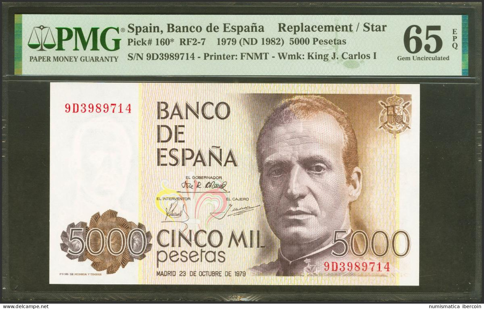 5000 Pesetas. 23 De Octubre De 1979. Serie Especial 9D. (Edifil 2021: 478b, Pic - Altri & Non Classificati