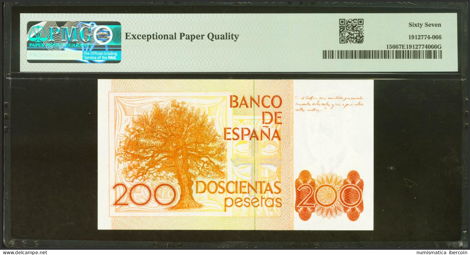 200 Pesetas. 16 De Septiembre De 1980. Sin Serie Y Bajísima Numeración. (Edifil - Sonstige & Ohne Zuordnung