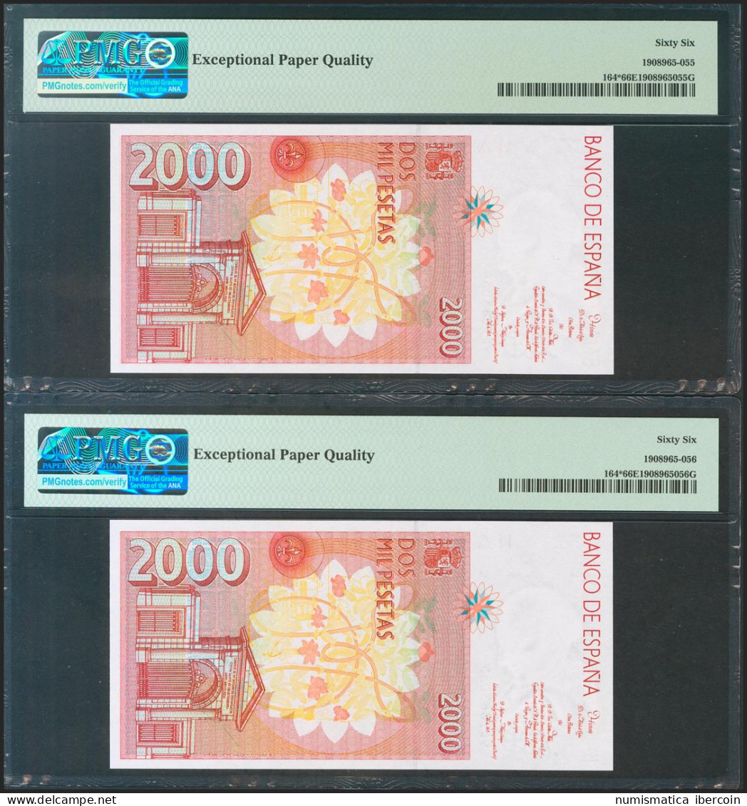 2000 Pesetas. 24 De Abril De 1992. Pareja Correlativa. Serie Especial 9D. (Edif - Otros & Sin Clasificación