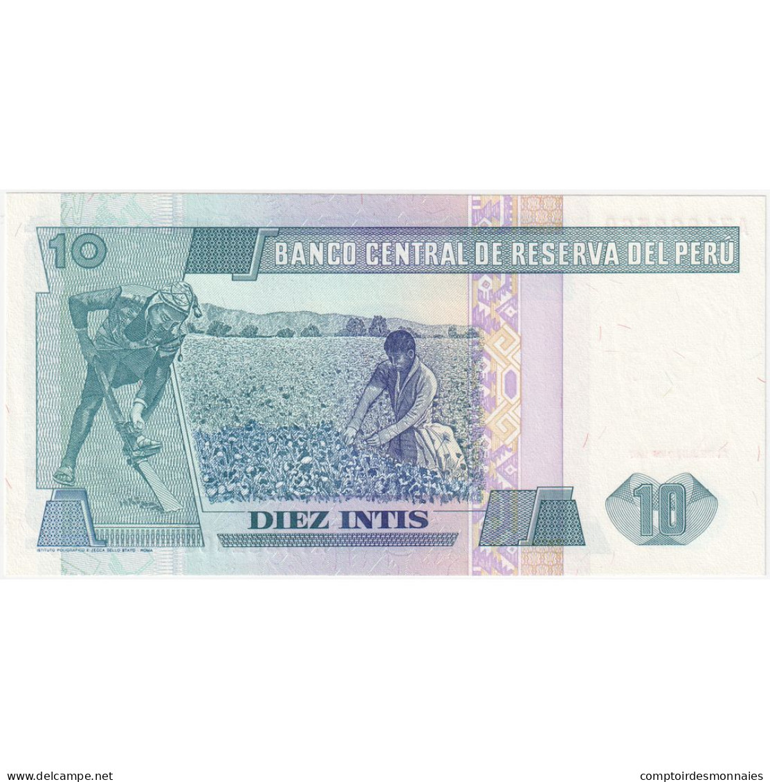 Billet, Pérou, 10 Intis, 1987, 1987-06-26, KM:128, NEUF - Perù